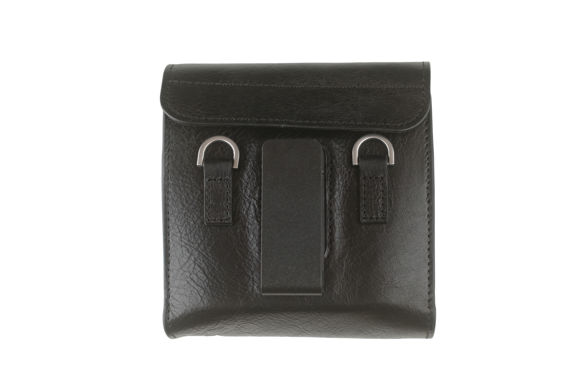 inFlow Portable Printer Full Grain Leather Case with Shoulder Strap and Belt Clip — Black