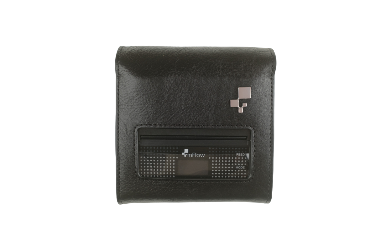 inFlow Portable Printer Full Grain Leather Case with Shoulder Strap and Belt Clip — Black