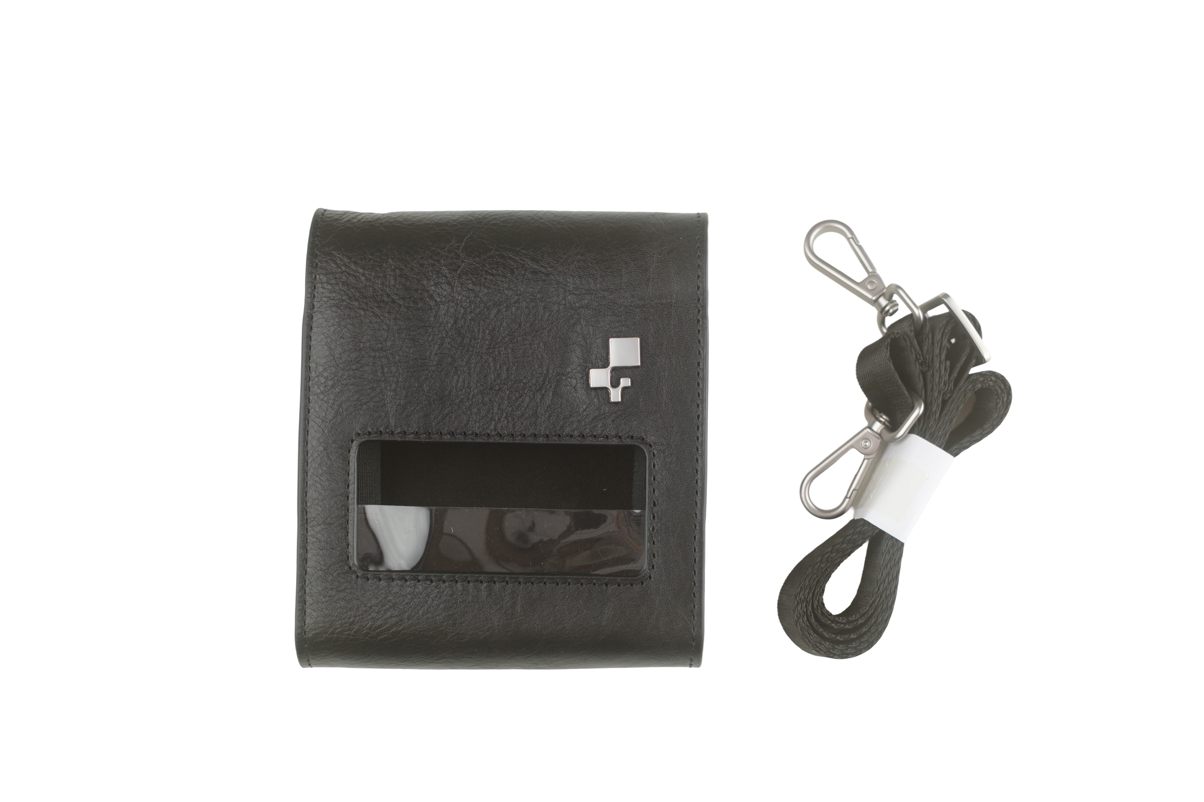 inFlow Portable Printer Full Grain Leather Case with Shoulder Strap and Belt Clip — Black