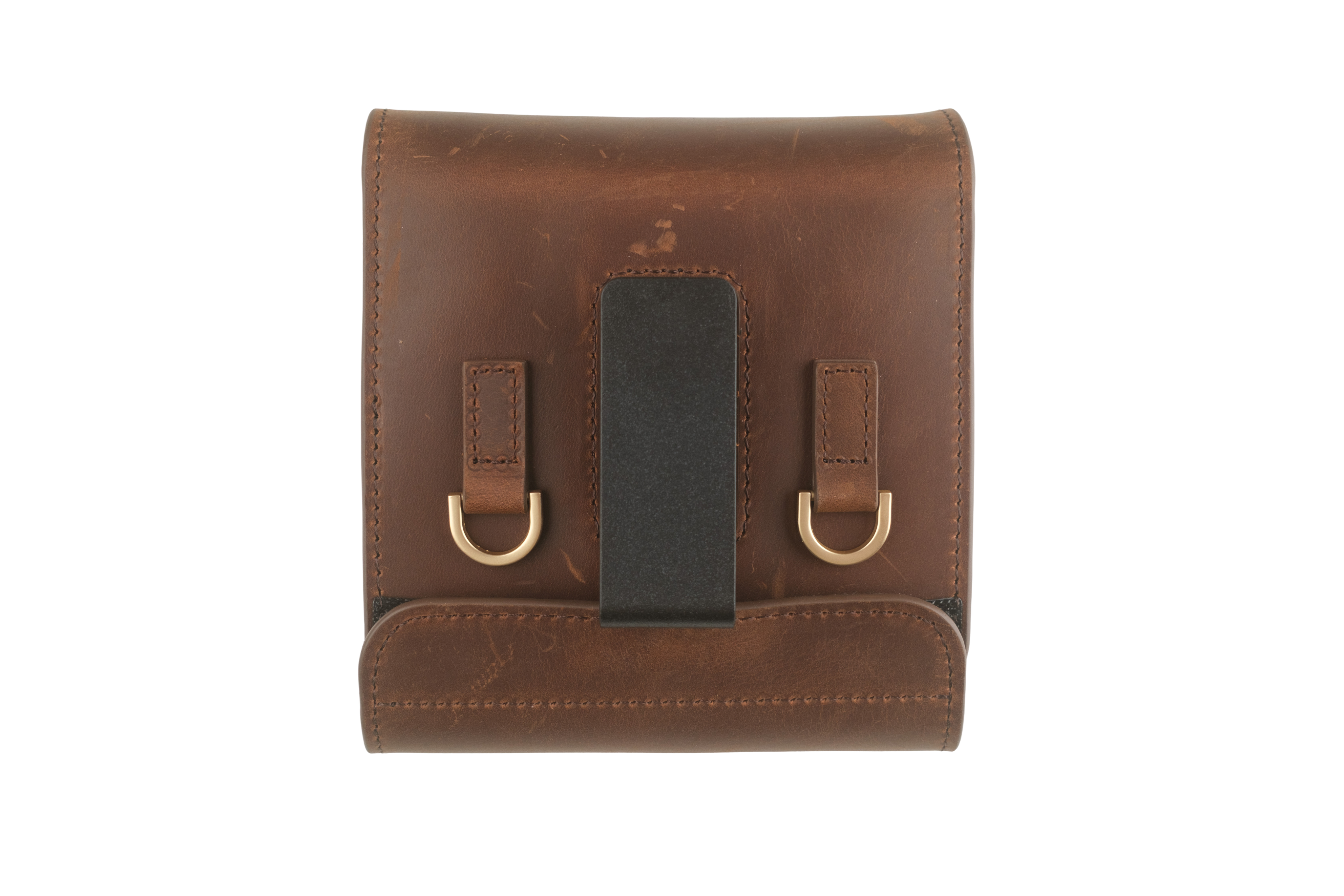 inFlow Portable Printer Full Grain Leather Case with Shoulder Strap and Belt Clip — Brown