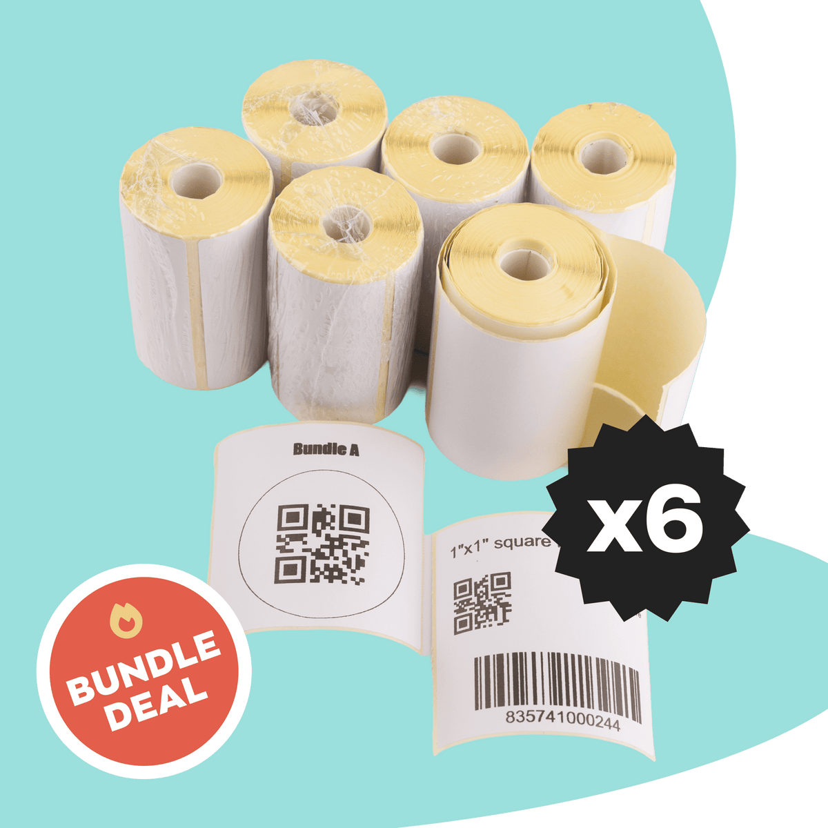 inFlow 3" x 3" Label Rolls Bundle