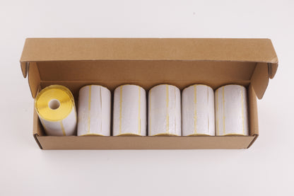 inFlow Triple 1" Square Label Rolls – 6 Pack (1,300 Squares/Roll, 7,800 Total)