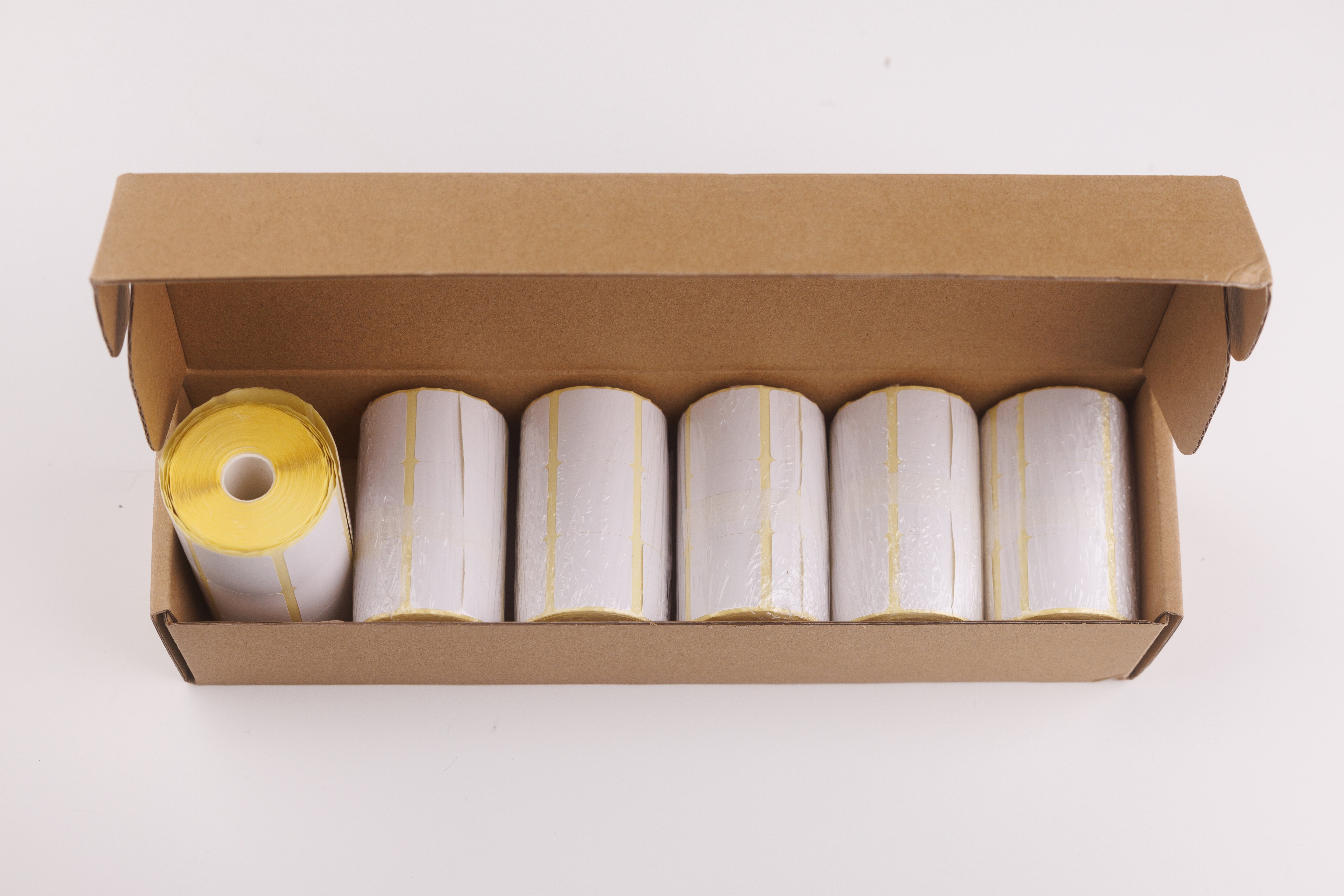 inFlow Triple 1" Square Label Rolls – 6 Pack (1,300 Squares/Roll, 7,800 Total)