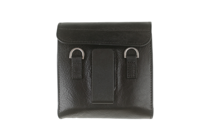 inFlow Portable Printer Full Grain Leather Case with Shoulder Strap and Belt Clip — Black