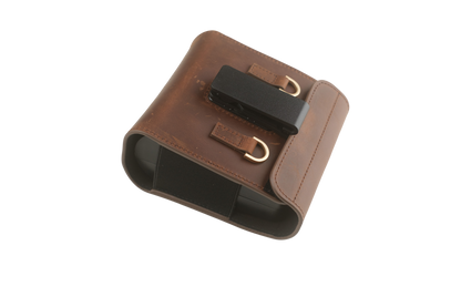 inFlow Portable Printer Full Grain Leather Case with Shoulder Strap and Belt Clip — Brown